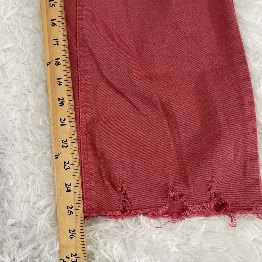 RISEN Womens Ankle Jeans Size 7/28 Distressed High Rise Raw Hem Color Brick - Picture 8 of 10